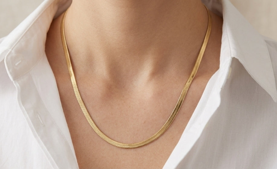 gold chain for women men, slim snake
