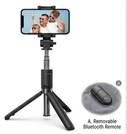 70cm Extendable 3 in 1 Selfie Stick Tripod with Bluetooth Remote Included and Rotatable