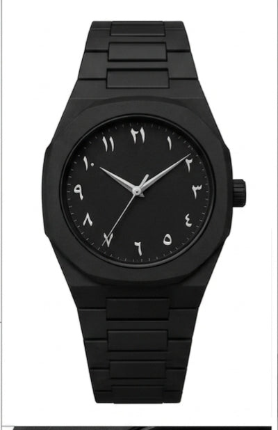 Black arabic watches for men and boys