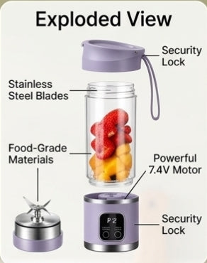 Portable Blender Electric Juicers Fruit Mixers USB Rechargeable 1500 Mah Rechargeable Battery