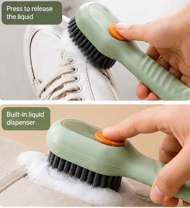 Liquid Adding Soft Fur Cleaning Brush Multifunctional Shoe Brush Clothes Cleaning Tools