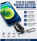 1500mah Key Chain Portable Chargers 10w Type c Output Outdoor Pocket Emergency Power Bank Type C