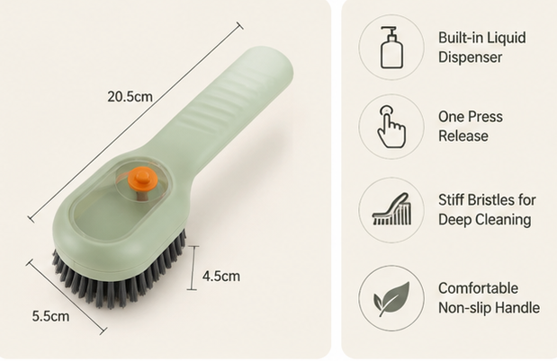 Liquid Adding Soft Fur Cleaning Brush Multifunctional Shoe Brush Clothes Cleaning Tools