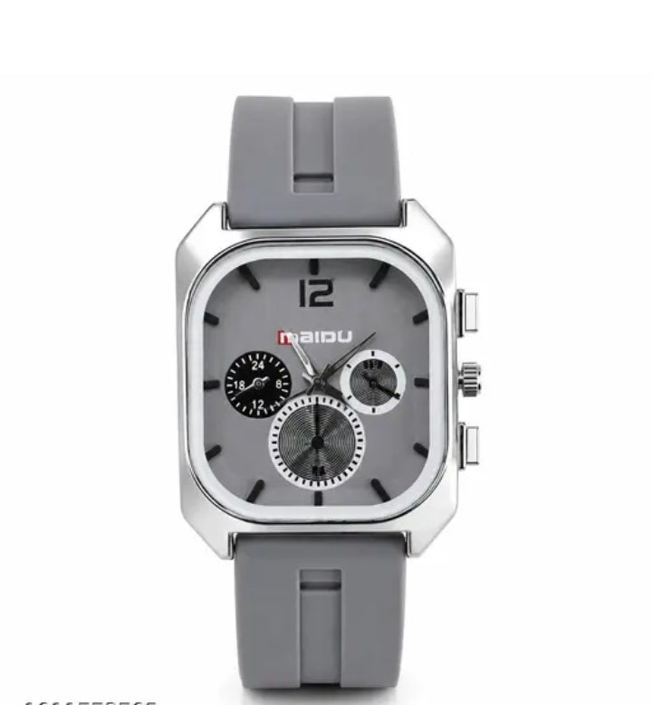 Premium square dial grey analog watch