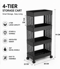 ELIGHTWAY MART 4 Tier Kitchen Rack for Storage Onion Potato Aloo Pyaaz,Fruit,Vegetable,Sabji Stand for Kitchen-(BLACK)