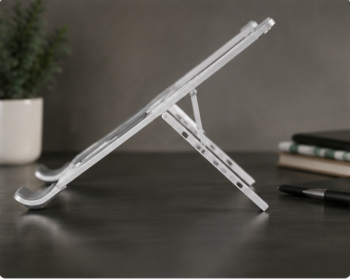 6 Angles Adjustable Aluminum Ergonomic Foldable Portable Tabletop Laptop/Desktop Riser Stand Holder
