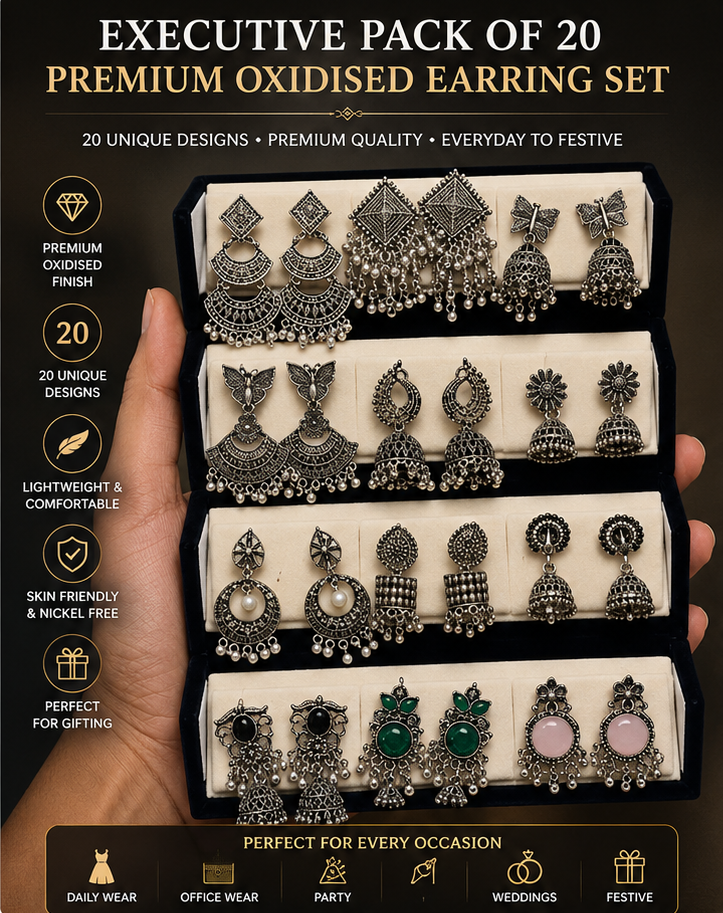 Trendy 12 Pair Earrings Box for Women | Stylish Artificial Earrings Combo Set | Daily & Party Wear