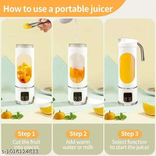 Portable Blender Electric Juicers Fruit Mixers USB Rechargeable Smoothie Mini Personal Juicer 10 Blades 3Gears With 1500 Mah Rechargeable Battery-Smoothie Blender(PURPLE)