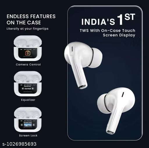 Apple Display Buds with Touch Screen Display with TWS ANC Noise Cancellation Bluetooth Headset