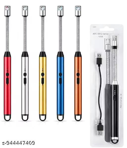 Flexible Neck USB Plasma Arc Lighters for Candles, Gas Stove & BBQ [ PACK OF 2, MULTICOLOR ]