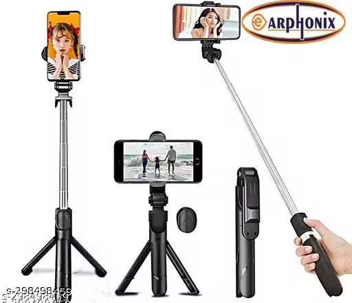 70cm Extendable 3 in 1 Selfie Stick Tripod with Bluetooth Remote Included and Rotatable