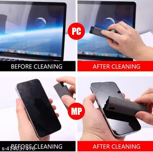 3 in 1 Screen Cleaner Kit, Laptop Screen Cleaner,Camera Lens Cleaner, Fingerprint-Proof Screen Cleaner, Phones, Reusable, Portable, TV Screen Cleaner, Digital Gadgets Cleaner, Mist Spray Screen Cleaning Kit